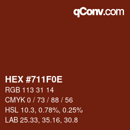 Color code: HEX #711F0E | qconv.com