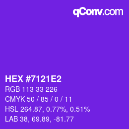 Color code: HEX #7121E2 | qconv.com