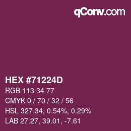 颜色代码: HEX #71224D | qconv.com
