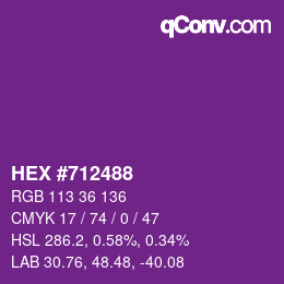 カラーコード: HEX #712488 | qconv.com