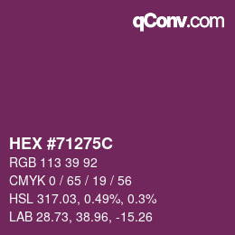 颜色代码: HEX #71275C | qconv.com