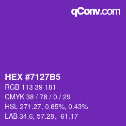 Color code: HEX #7127B5 | qconv.com