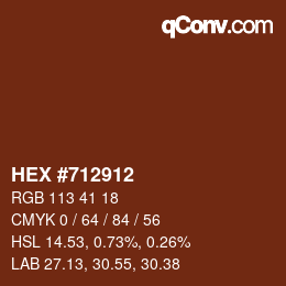 Color code: HEX #712912 | qconv.com