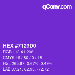 Color code: HEX #7129D0 | qconv.com