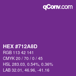 Color code: HEX #712A8D | qconv.com