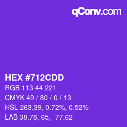 Color code: HEX #712CDD | qconv.com