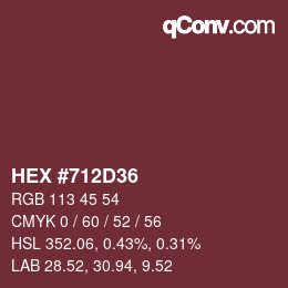 カラーコード: HEX #712D36 | qconv.com