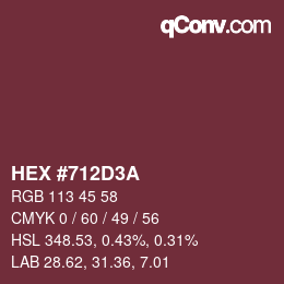 カラーコード: HEX #712D3A | qconv.com