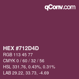 カラーコード: HEX #712D4D | qconv.com