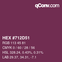 Color code: HEX #712D51 | qconv.com