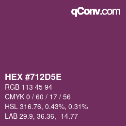 カラーコード: HEX #712D5E | qconv.com