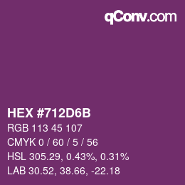 カラーコード: HEX #712D6B | qconv.com