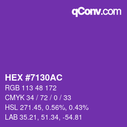 Color code: HEX #7130AC | qconv.com