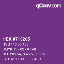 Code couleur: HEX #713285 | qconv.com
