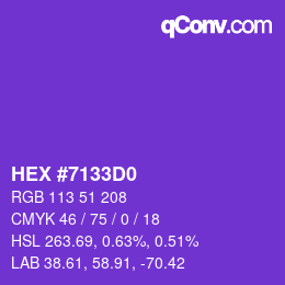 Color code: HEX #7133D0 | qconv.com