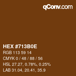 Color code: HEX #713B0E | qconv.com