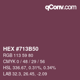 Código de color: HEX #713B50 | qconv.com