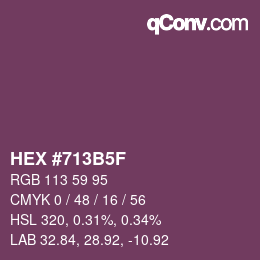 カラーコード: HEX #713B5F | qconv.com