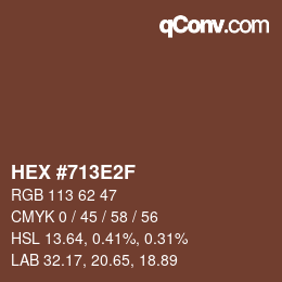 Código de color: HEX #713E2F | qconv.com