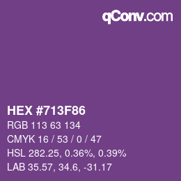 Color code: HEX #713F86 | qconv.com
