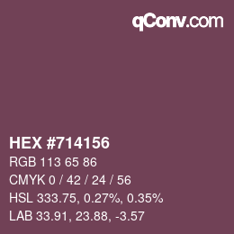 颜色代码: HEX #714156 | qconv.com