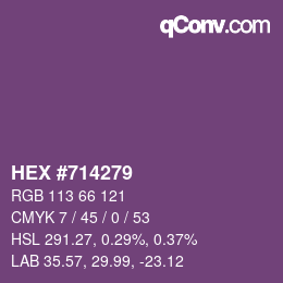 カラーコード: HEX #714279 | qconv.com