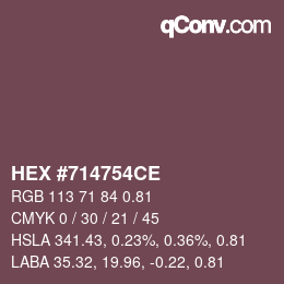 Code couleur: HEX #714754CE | qconv.com