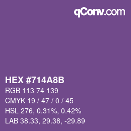 Color code: HEX #714A8B | qconv.com