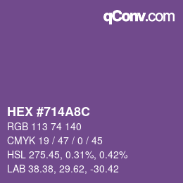 カラーコード: HEX #714A8C | qconv.com