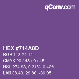 カラーコード: HEX #714A8D | qconv.com