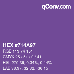 颜色代码: HEX #714A97 | qconv.com