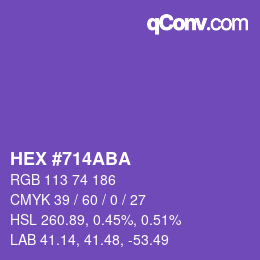 颜色代码: HEX #714ABA | qconv.com
