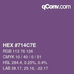 Color code: HEX #714C7E | qconv.com