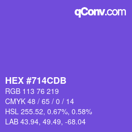 Color code: HEX #714CDB | qconv.com