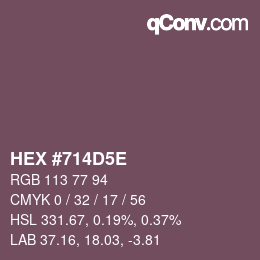 カラーコード: HEX #714D5E | qconv.com