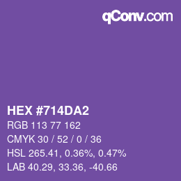 Color code: HEX #714DA2 | qconv.com