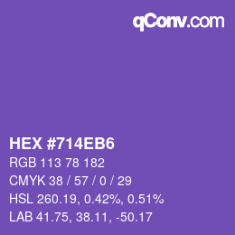 カラーコード: HEX #714EB6 | qconv.com