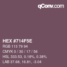 カラーコード: HEX #714F5E | qconv.com