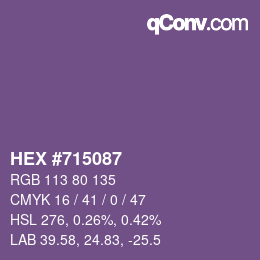 Color code: HEX #715087 | qconv.com