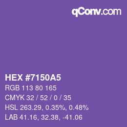 Color code: HEX #7150A5 | qconv.com