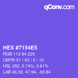 カラーコード: HEX #7154E5 | qconv.com