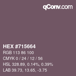 カラーコード: HEX #715664 | qconv.com