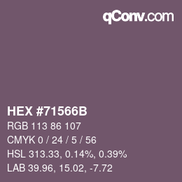 颜色代码: HEX #71566B | qconv.com