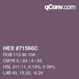 颜色代码: HEX #71566C | qconv.com