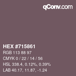 Color code: HEX #715861 | qconv.com