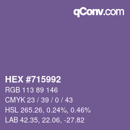 Color code: HEX #715992 | qconv.com