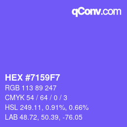颜色代码: HEX #7159F7 | qconv.com