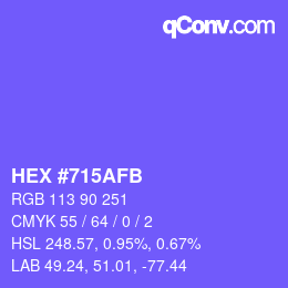 Color code: HEX #715AFB | qconv.com