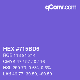 カラーコード: HEX #715BD6 | qconv.com
