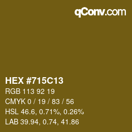 Color code: HEX #715C13 | qconv.com